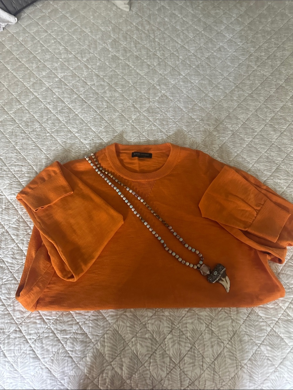 Banana Republic Orange Cotton Crewneck Sweater